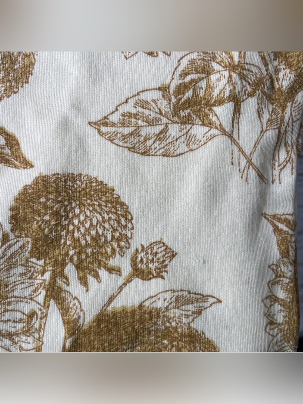 Kate Quinn // Classic Sunflowers Cream and Gold Two Piece Cotton Pajama Set - Picture 6 of 6